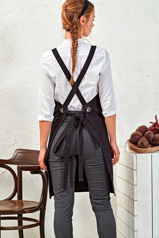 PR129: Cross back 'barista' bib apron